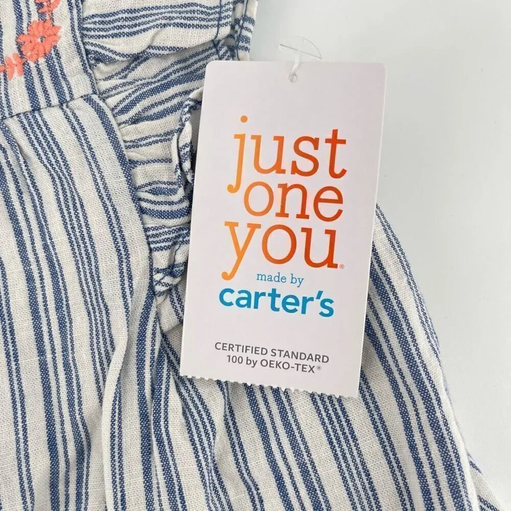 Just One You By Carter’s Baby Girl’s Striped Embroidered Sunsuit Dress 9M